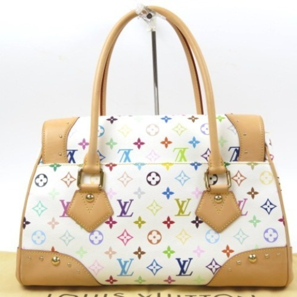 Louis Vuitton Beverly Multicolor Bronze Handbag Leather PVC Monogram GM Nume